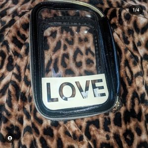 VICTORIA'S SECRET 'love' clear cosmetic bag
